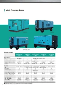 AIR COMPRESSOR AIRMAN COMPRESSOR  - HIGH PRESURE SERIES airman compressor catalog page 010